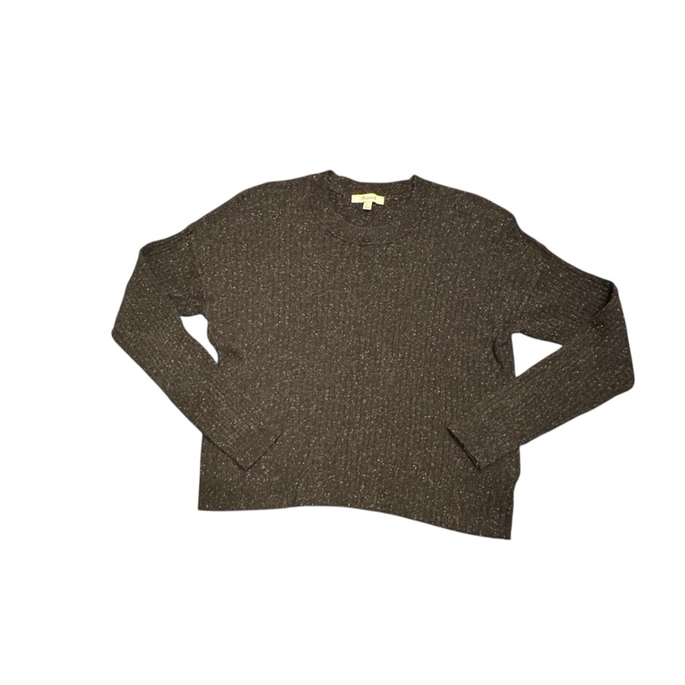 Madewell Donegal Lawson Crop Pullover Sweater in True Black - Picture 5 of 8